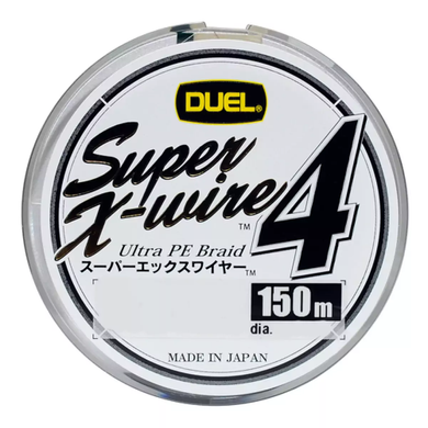Шнур Duel Super X-Wire 4 150m Silver 8kg 0.17mm #1.0 (H3581-S / 1111560)