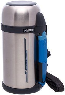 Термос ZOJIRUSHI SF-CС13ХA 1.3 л (складная ручка+ремешок) / цвет стальной (1678-00-08)