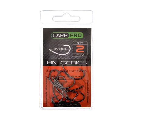 CPBNCS2 Крючки Carp Pro Black Nickel Curved Shank №2