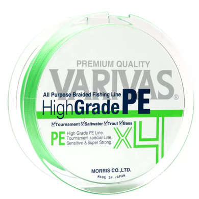 Шнур Varivas High Grade PE X4 Flash Green 150м #0.8 / (713898 / РБ-713898)