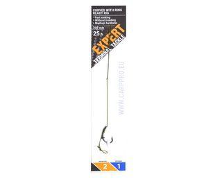Готовий поводок з гачком Carp Pro Curved With Ring Ready Rig №4 з кільцем