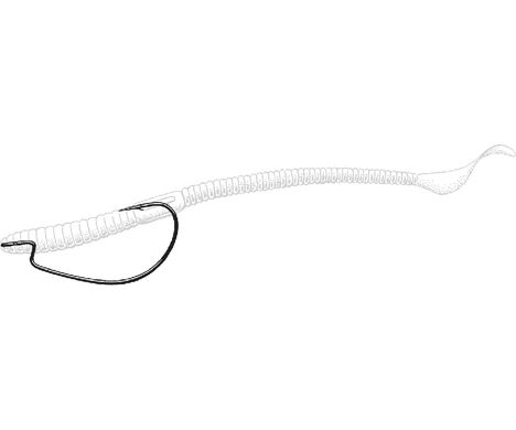 Гачки Owner J-Light Worm Hook 5109 (B-94) №6 Black chrome