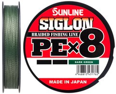 Шнур Sunline Siglon PE х8 300m (темн-зел.) # 0.6 / 0.132mm 10lb / 4.5kg (1658-10-40)