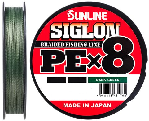 Шнур Sunline Siglon PE х8 300m (темн-зел.) #1.2/0.187mm 20lb/9.2kg (1658-10-43)