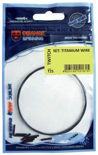 Повідковий матеріал Ukrspin Orange Spinning титан набір 1м 12кг(25lb)/0.35мм та 10 трубочок (1590-03-77)