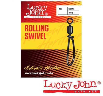 Вертлюг с застежкой Lucky John Roling Swivel 002 / 10шт (5053-002)