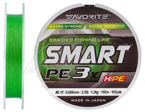 Шнур Favorite Smart PE 3x 150м (l.green) #0.4/0.104mm 8lb/3.5kg (1693-10-64)