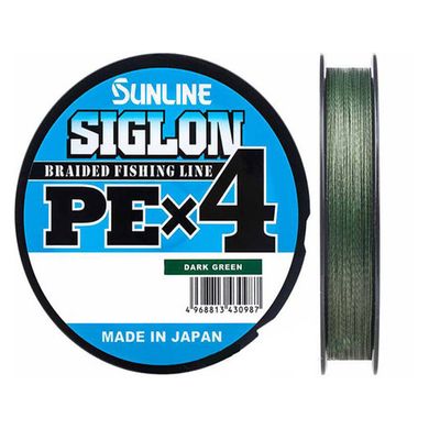 Шнур Sunline Siglon PE х4 150m (темн-зел.) #0.6/0.132mm 10lb/4.5kg (1658-09-17)