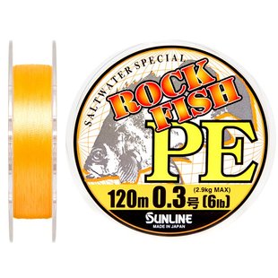 Шнур Sunline Rock Fish PE 120м #0.3/0.09мм 6LB/2.9кг (1658-01-40)