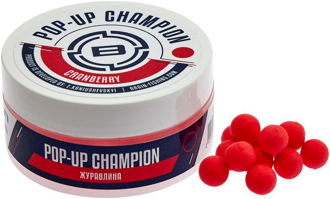 Бойлы Brain Champion Pop-Up Сranberry (клюква) 12мм 34г (1858-21-79)