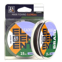 Поводочный материал ZEOX Element Leader Braid 25м Camo 0.12мм (4110100)