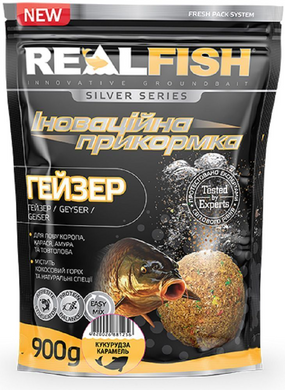 Прикормка Real Fish Гейзер (Кукуруза карамель) 0.9 кг (RF-901)