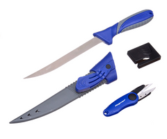 Нож филейный Flagman 18.0см + ножницы для жилки + точилка (G300883)