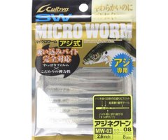 Виброхвост Owner Micro Worm Aji Nekton MW-03 2.6 #08 Clear Silver (82922-08)