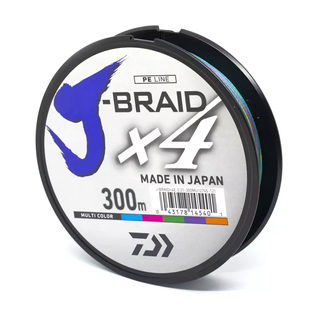 Шнур Daiwa J-Braid X4E 0.21мм 300м Multi Color / (2201426 / 12745-121)