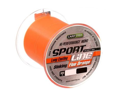 Леска Carp Pro Sport Line Fluo Orange 300м 0.335mm 7.4кг/17lb (CP2203-0335)